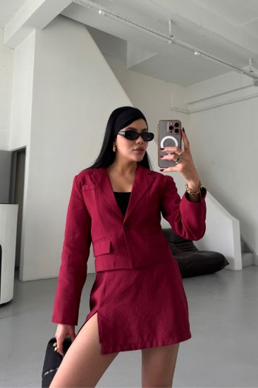 CROP CEKET - KISA ETEK TAKIM - Bordo resmi